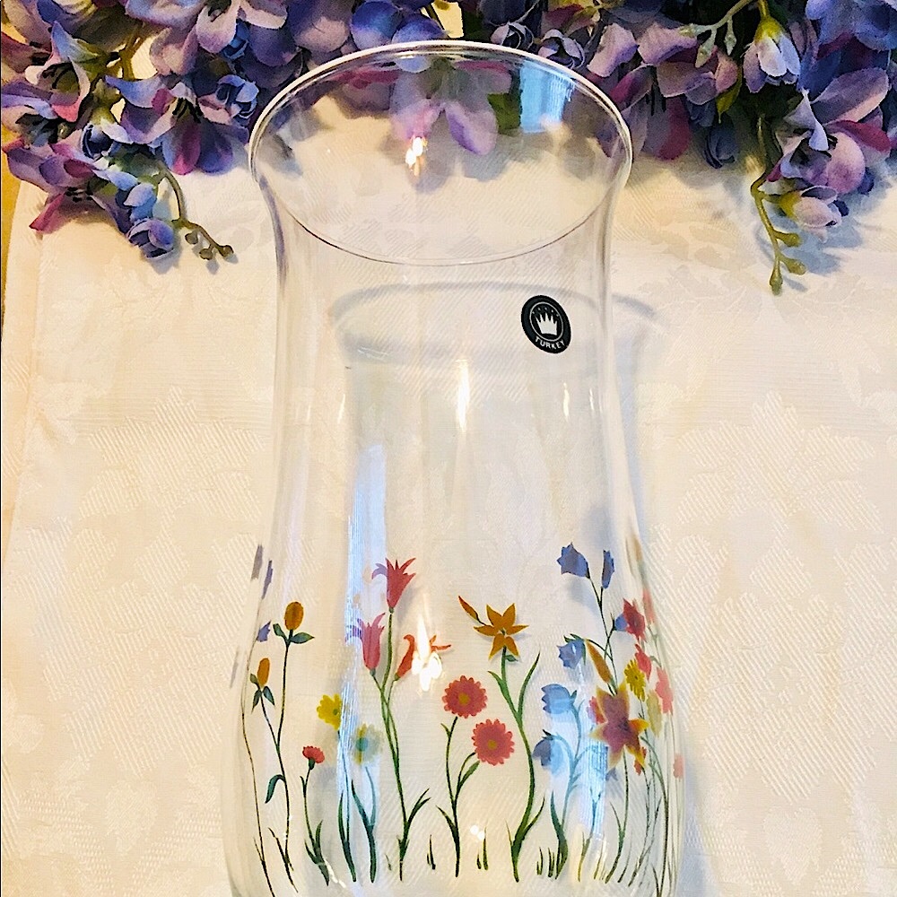 🌺Vintage Colony Hand Decorated Floral Glass Vase - Picture 7 of 9